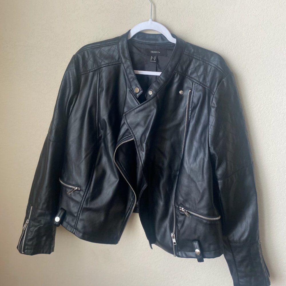 Forever 21 Faux Leather Jacket, Size 2X